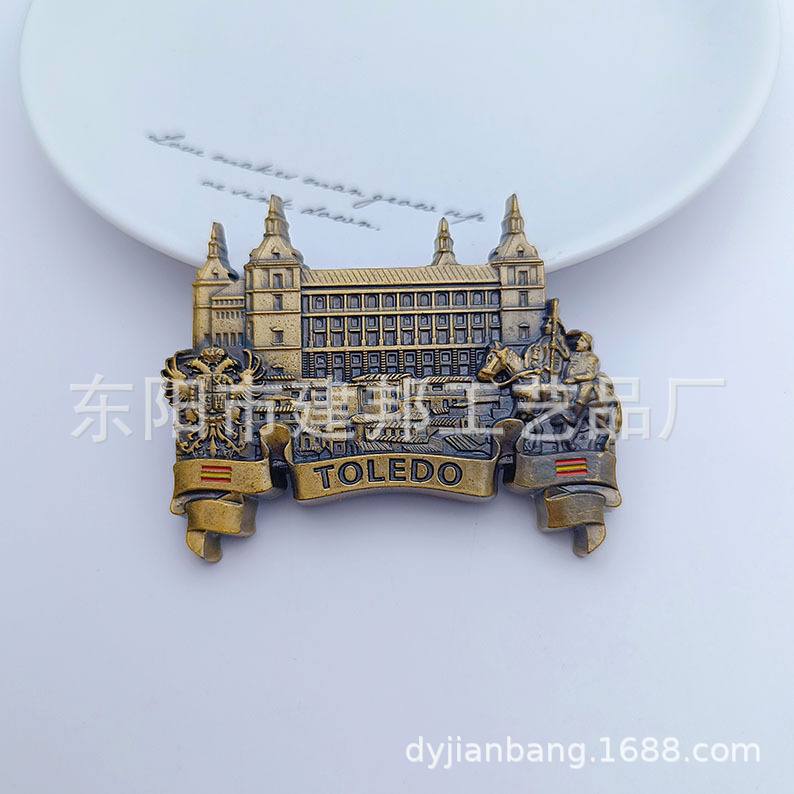 金属旅游纪念品美国托雷多布鲁克林大桥华盛顿纪念碑锌合金冰箱贴详情5
