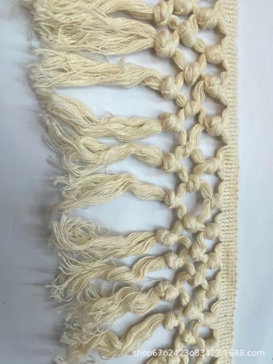 Factory direct supply of knotted tassel lace home textile accessories, DIY clothing accessories knotted tassel lace pic 1