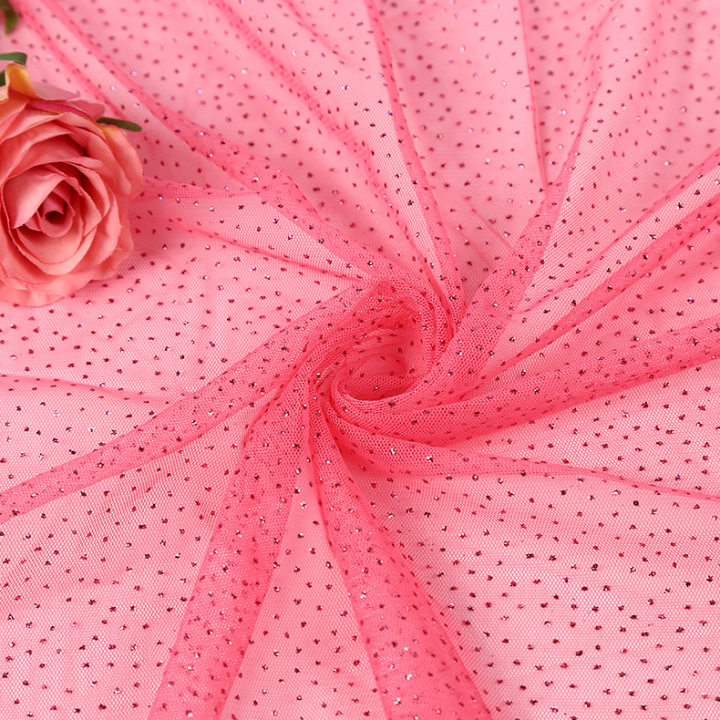 Gold-embossed mesh yarn with stars scattered all over the sky, gold-leafed glitter fabric, powder-sprinkled mesh and sequined yarn pic 1