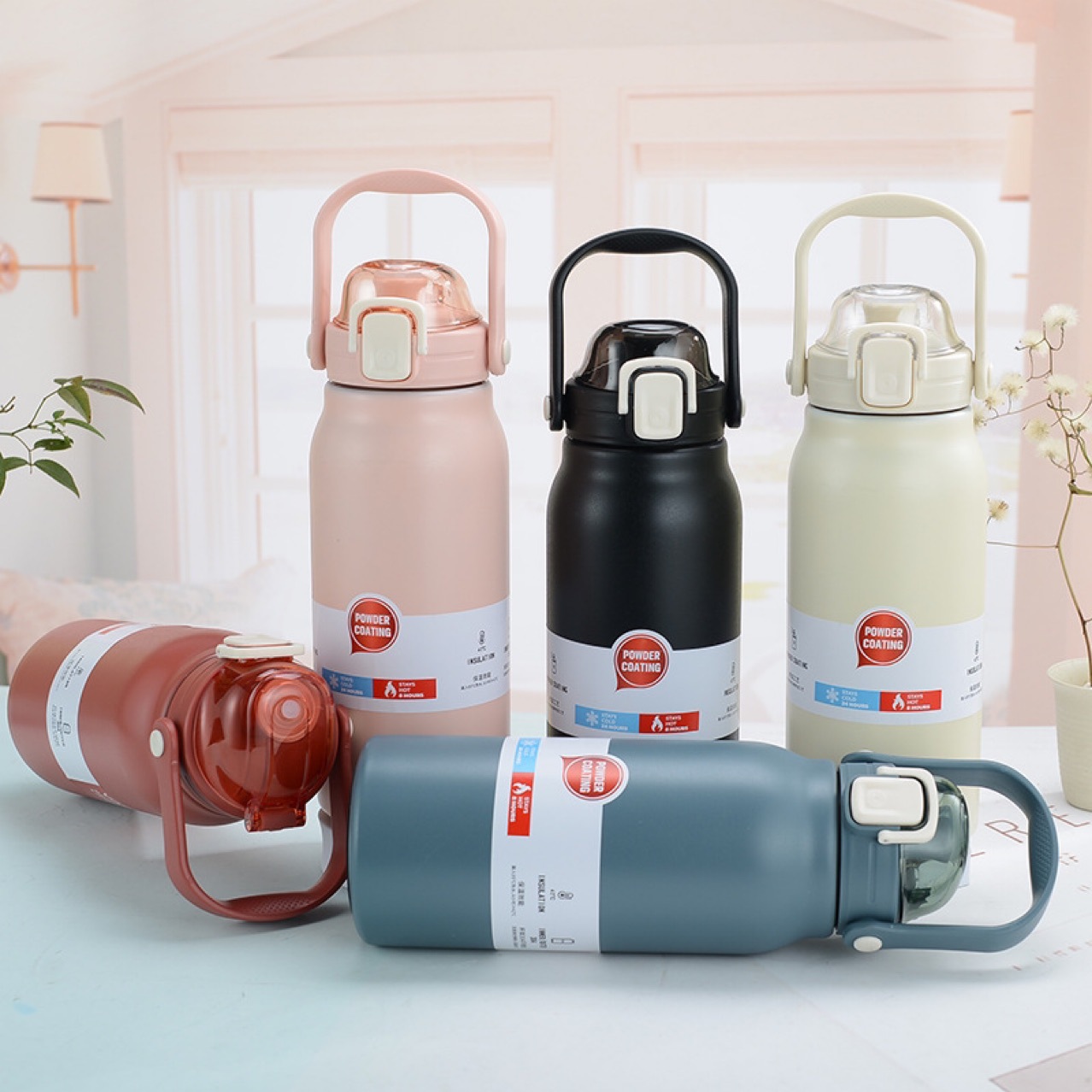 Self-developed oidire portable car water boiling travel kettle, cold drink coffee, tea and water separation, tea-making exercise, long-lasting heat preservation kettle, large capacity with straw pic 16