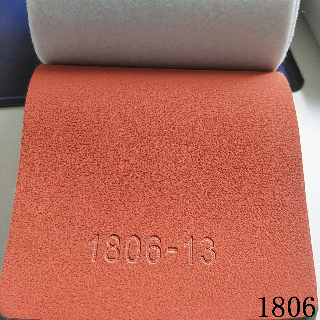 1.5mm solvent-free hydrolysis-resistant semi-PU /PVC artificial leather with a velvet base for car seats and office sofas pic 7