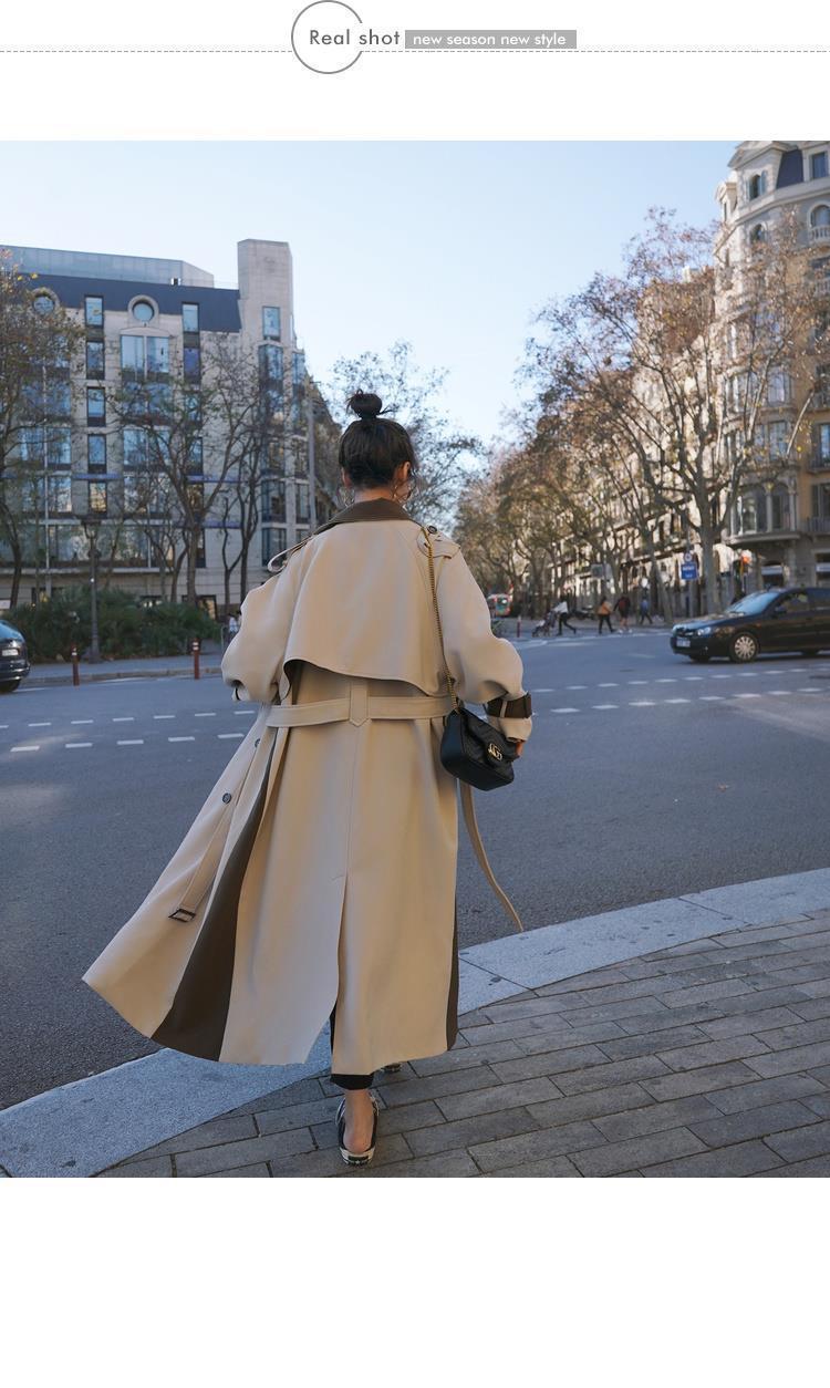 秋季上衣外套女过膝2022年今年流行新款洋气中长款韩版风衣外套女详情8