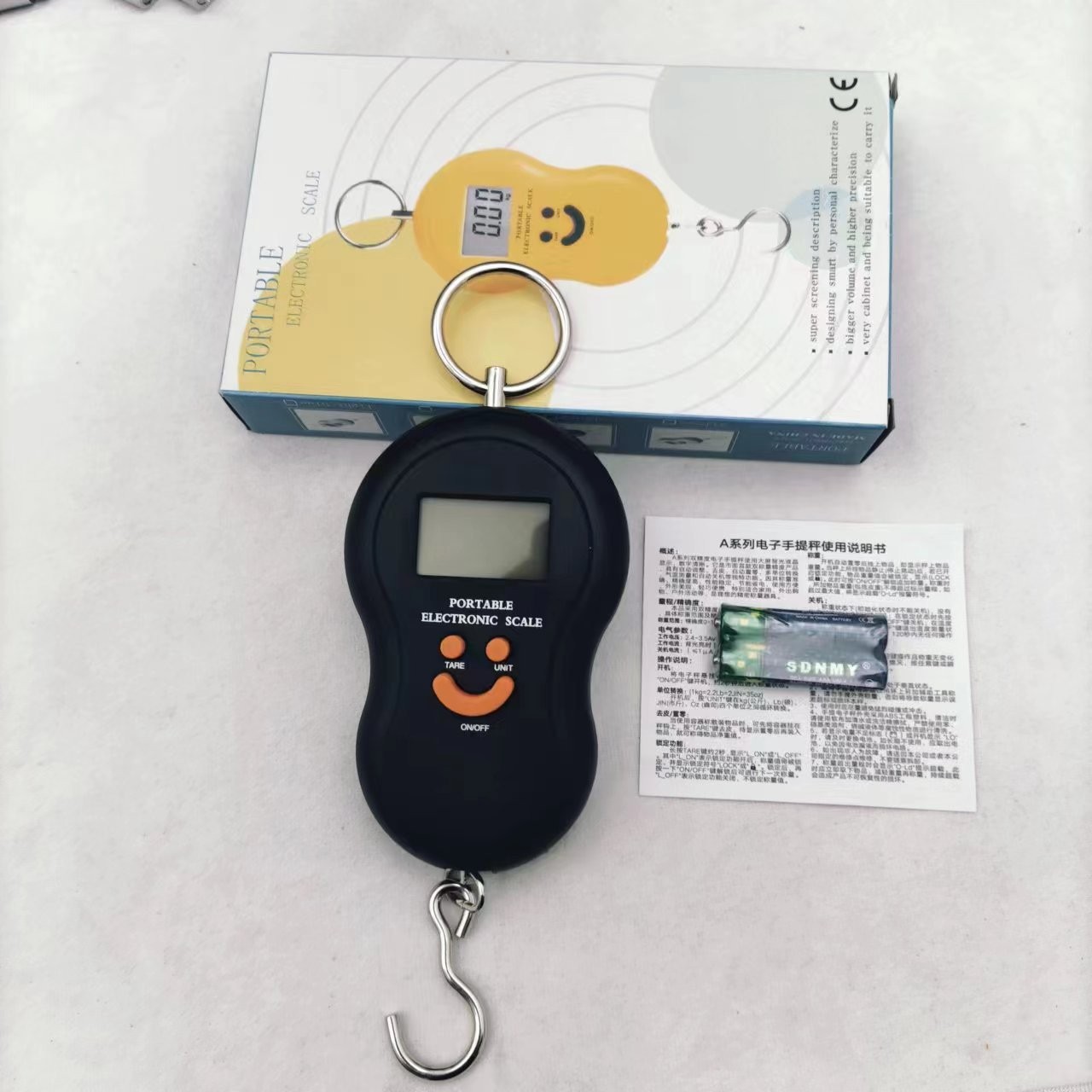 电子手提秤行李秤50kg钩子秤电子称钓鱼秤箱包旅游秤不锈钢手提秤详情1