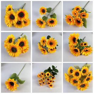 向日葵仿真花 工程婚庆花绢花太阳花酒店装饰花家居装饰 外贸批发详情7