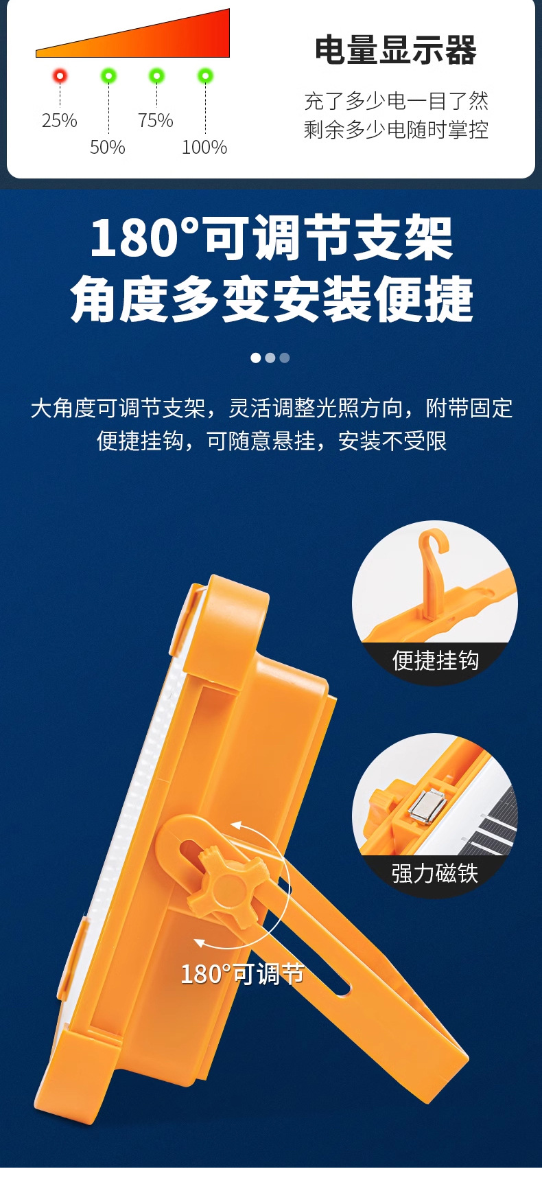 Solar-powered yellow emergency lighting lamp, fishing and camping USB charging solar lamp pic 11