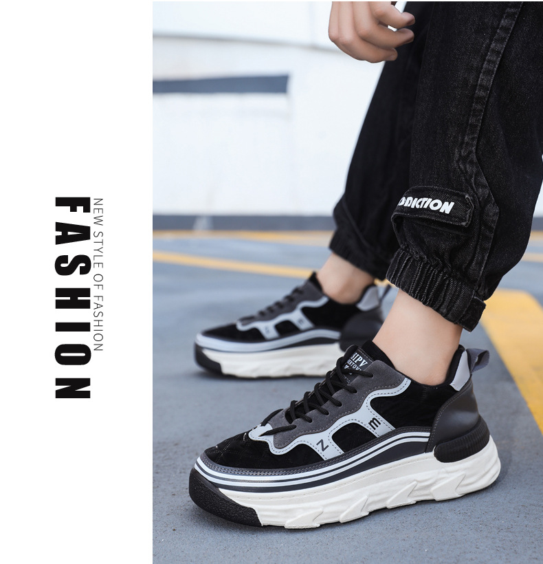 秋冬新款潮流小众厚底阿甘老爹鞋男士增高运动休闲鞋休闲板鞋男款详情16