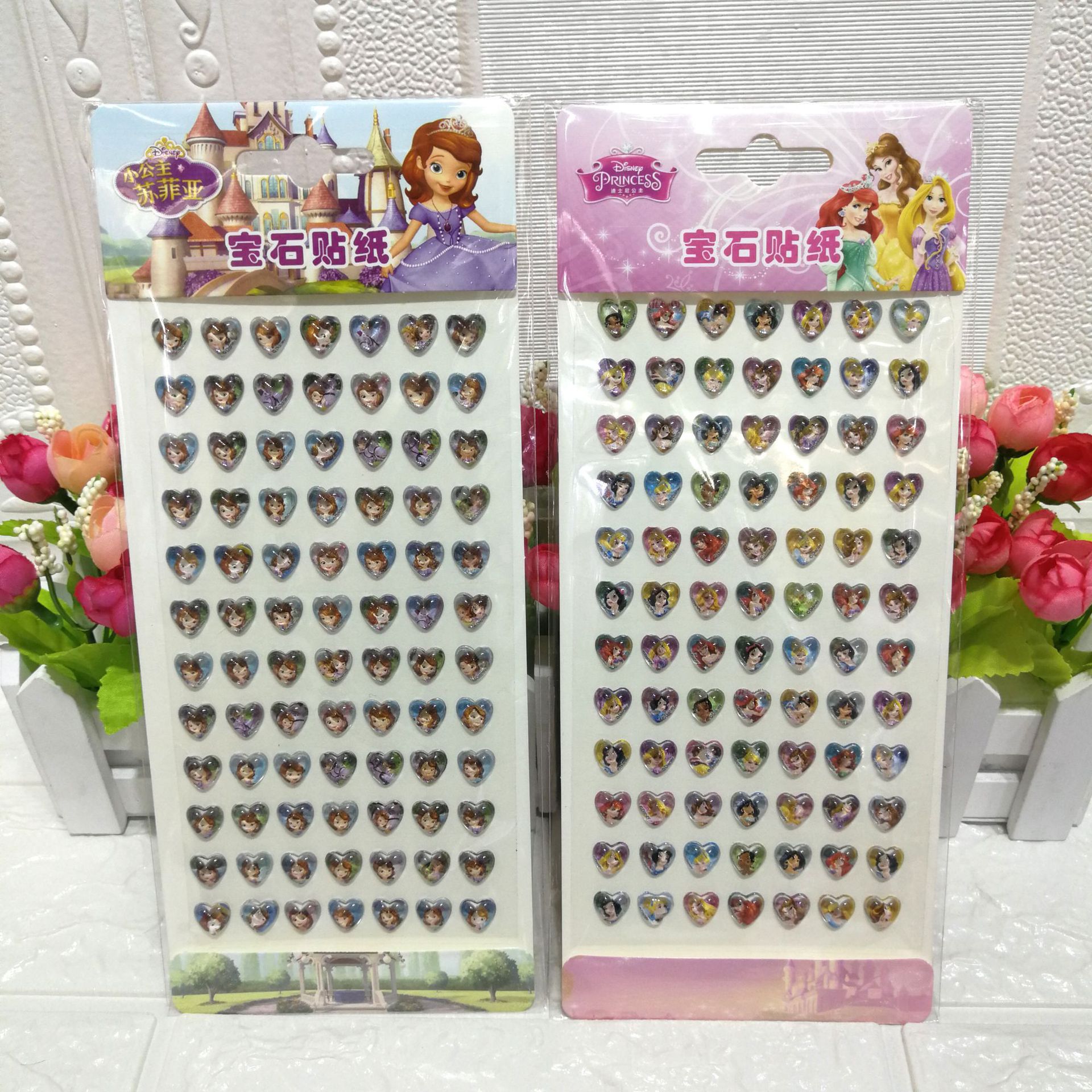 Officially authorized cartoon acrylic diamond and gemstone stickers, heart-shaped 10mm round diamond stickers, DIY mobile phone stickers pic 9