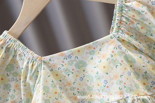 Niña vestido verano algodón floral manga burbuja niño princesa vestido verano mujer bebé vestido de verano falda manga corta pic 15