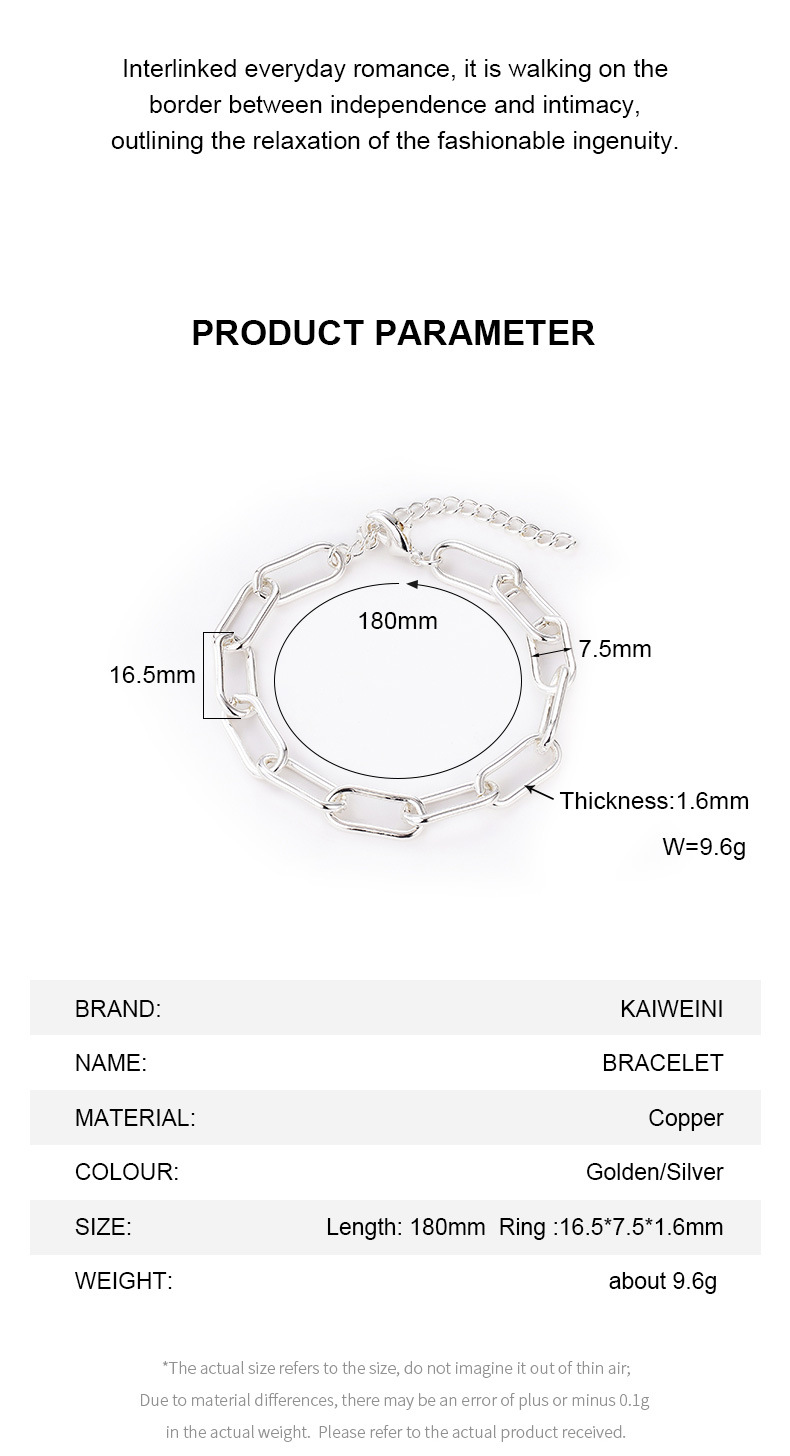 欧美跨境饰品铜电镀时尚手链女百搭ins风时尚简约手饰手镯饰品详情3