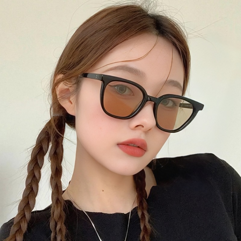 新款黑框茶色墨镜男高级感痞帅遮阳防紫外线太阳镜女韩版时尚方框详情8