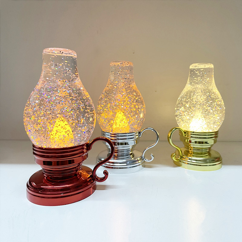 Cross-border decorative items, water-filled candle lights, LED night lights, home decoration window displays, counter night lights, wind lamps, ornaments pic 1