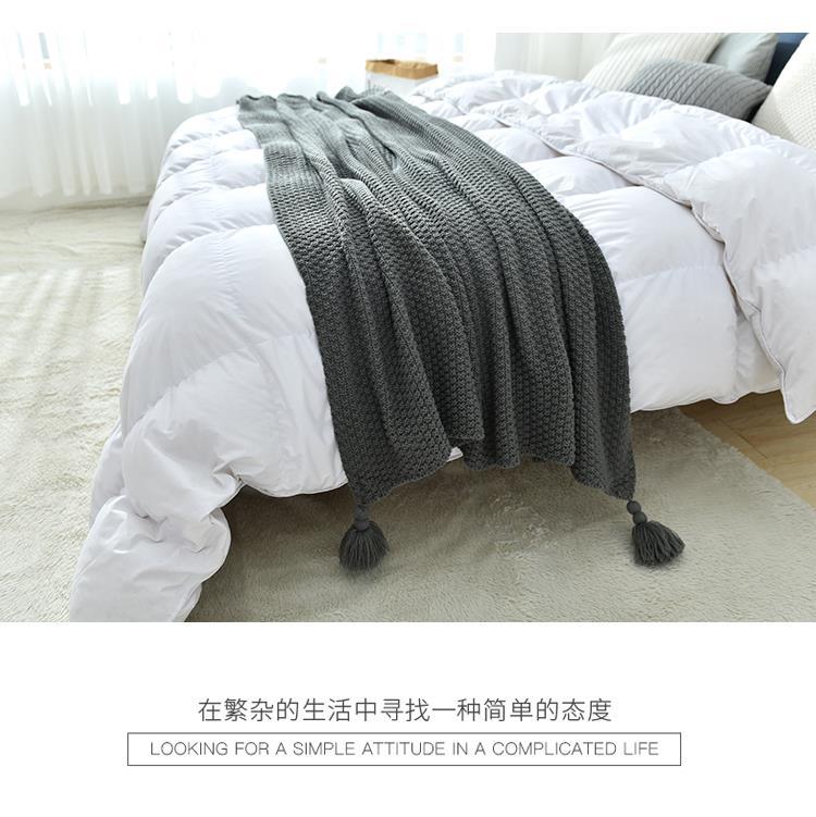 ins北欧风沙发盖毯办公室午睡毯子流苏针织球毛线休闲空调小毛毯详情5
