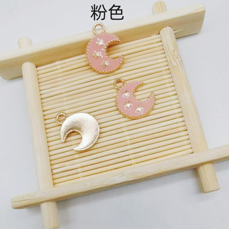 DLY jewelry accessories: Korean version exquisite zinc alloy bracelet, star and moon painting oil pendant in multiple colors pic 4