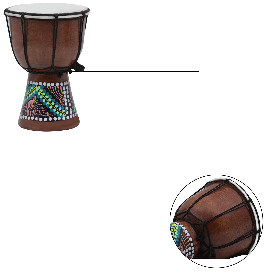 Wholesale handcrafted 4-inch African drums for children, adults, beginners, Lijiang hand drums, percussion instruments, 4-inch African drums, random pic 28