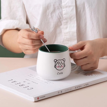 创意日式手绘陶瓷泡面碗带盖带把大容量学生泡面杯便当碗饭碗代发详情11