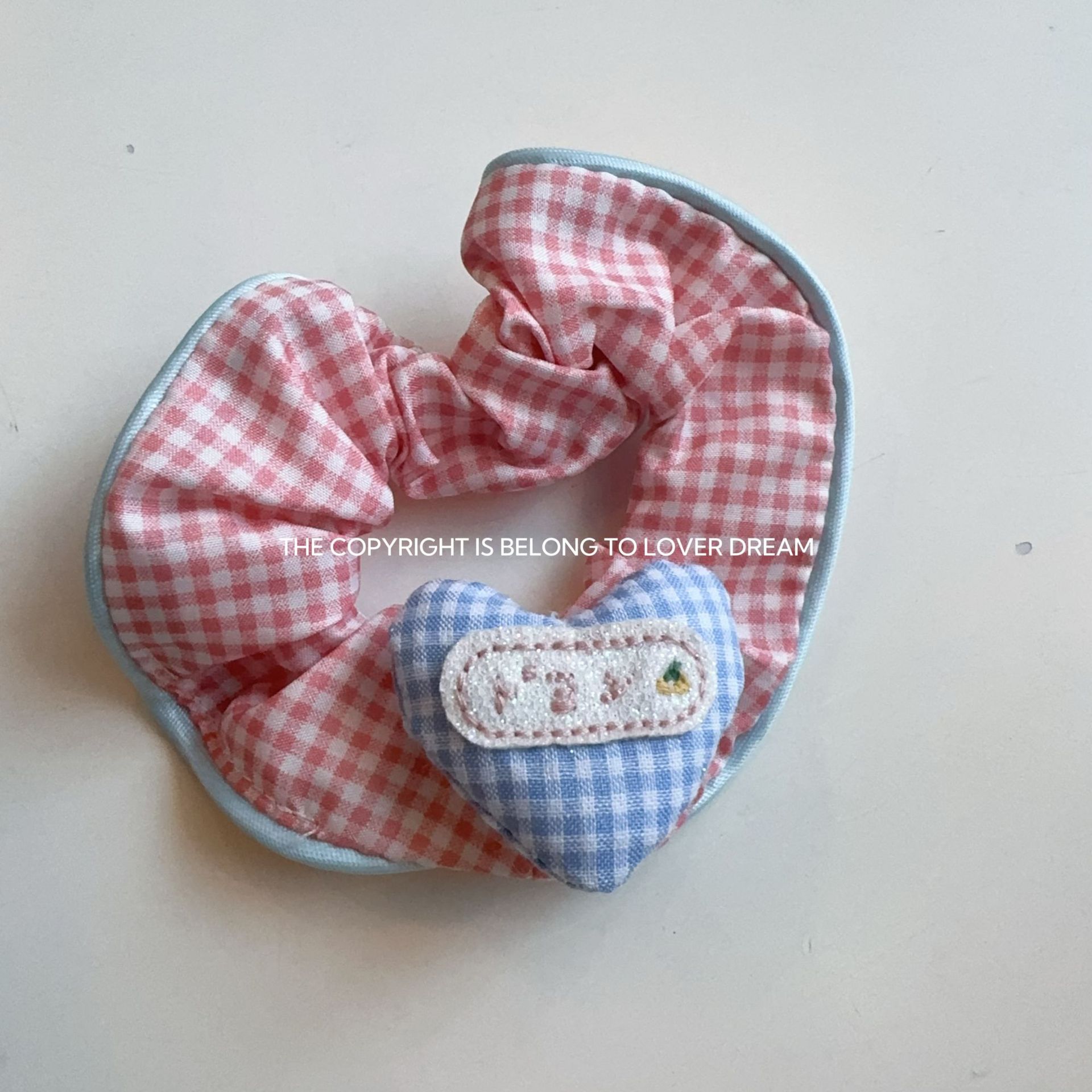 韩国ins新款彩色格纹爱心大肠发圈 甜美可爱头绳扎丸子头头饰发饰详情28