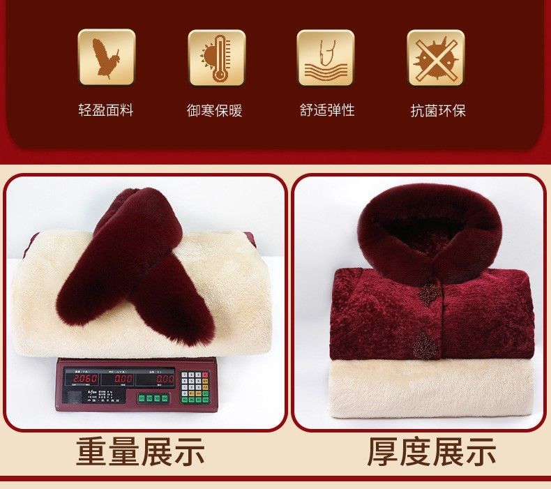 妈妈装冬装毛呢外套中老年奶奶女装60到70岁人宽松加厚羊剪绒大衣详情4