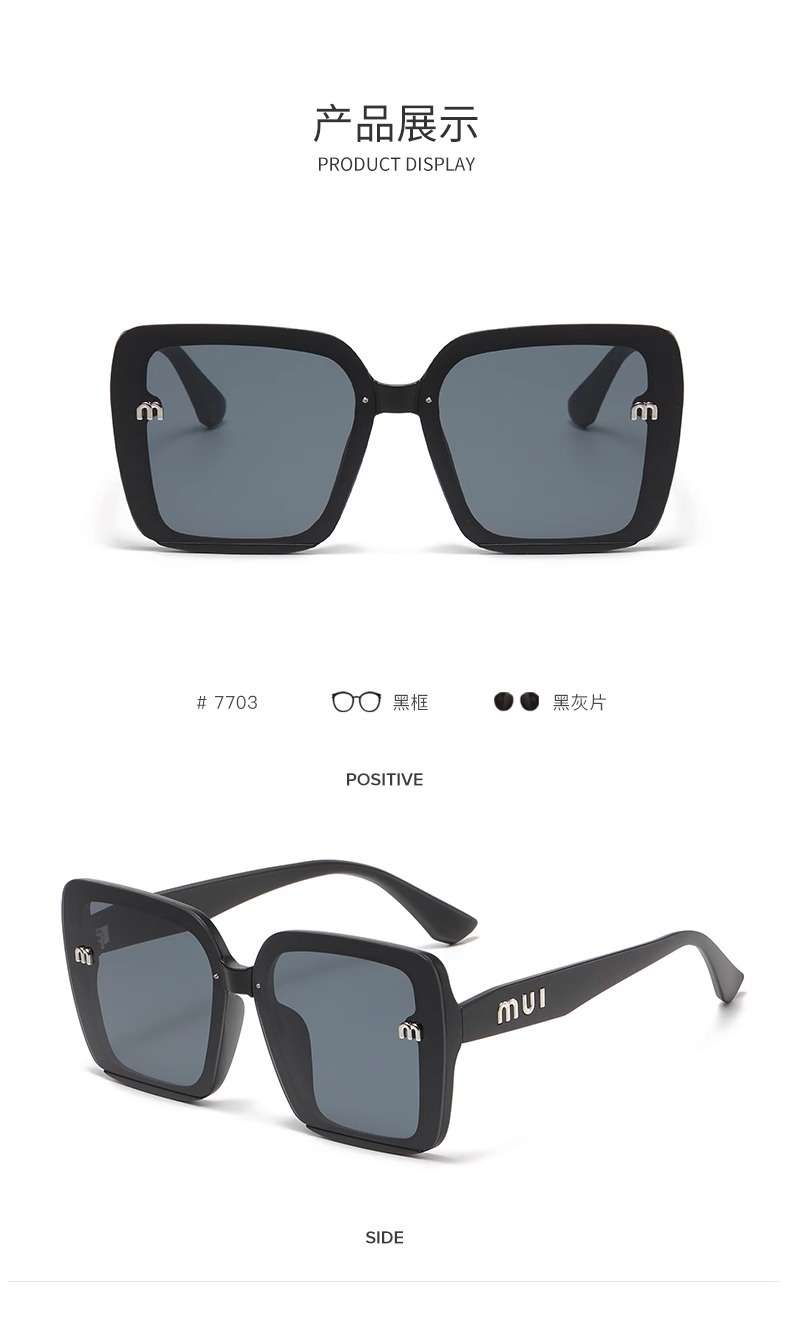 韩版大框黑色圆脸大脸防紫外线遮阳墨镜女潮气质高级感防晒太阳镜详情16