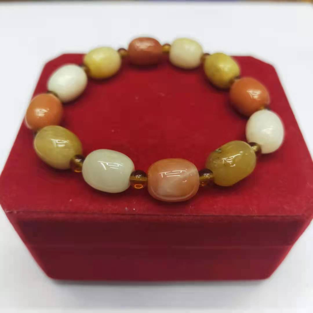 Jewelry and accessories Xinjiang golden thread jade drum bead and jujube bead combination bracelet diy Buddhist prayer bead bracelet manufacturer wholesale factory price pic 7