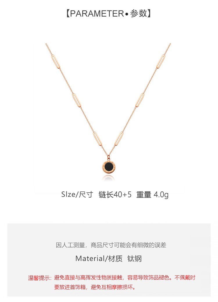 罗马项链女小众轻奢高级感18k金锁骨毛衣钛钢不掉色饰品礼物批发详情1