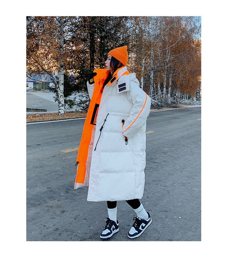 2022 mujer engrosada sobre la rodilla suelta abajo chaqueta regular medio largo commuter solid color abajo invierno nuevo pic 12