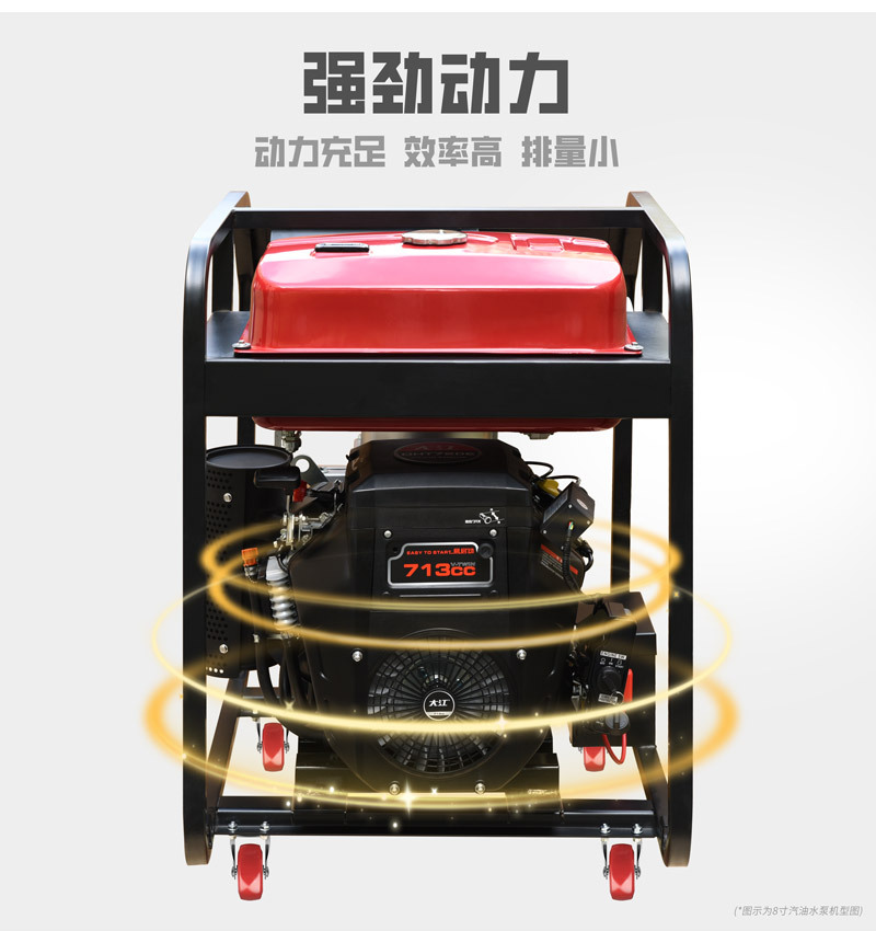 Gasoline engine water pump, fire rescue drainage, farmland irrigation 2/3/4/6/8-inch high-flow water pump pic 7