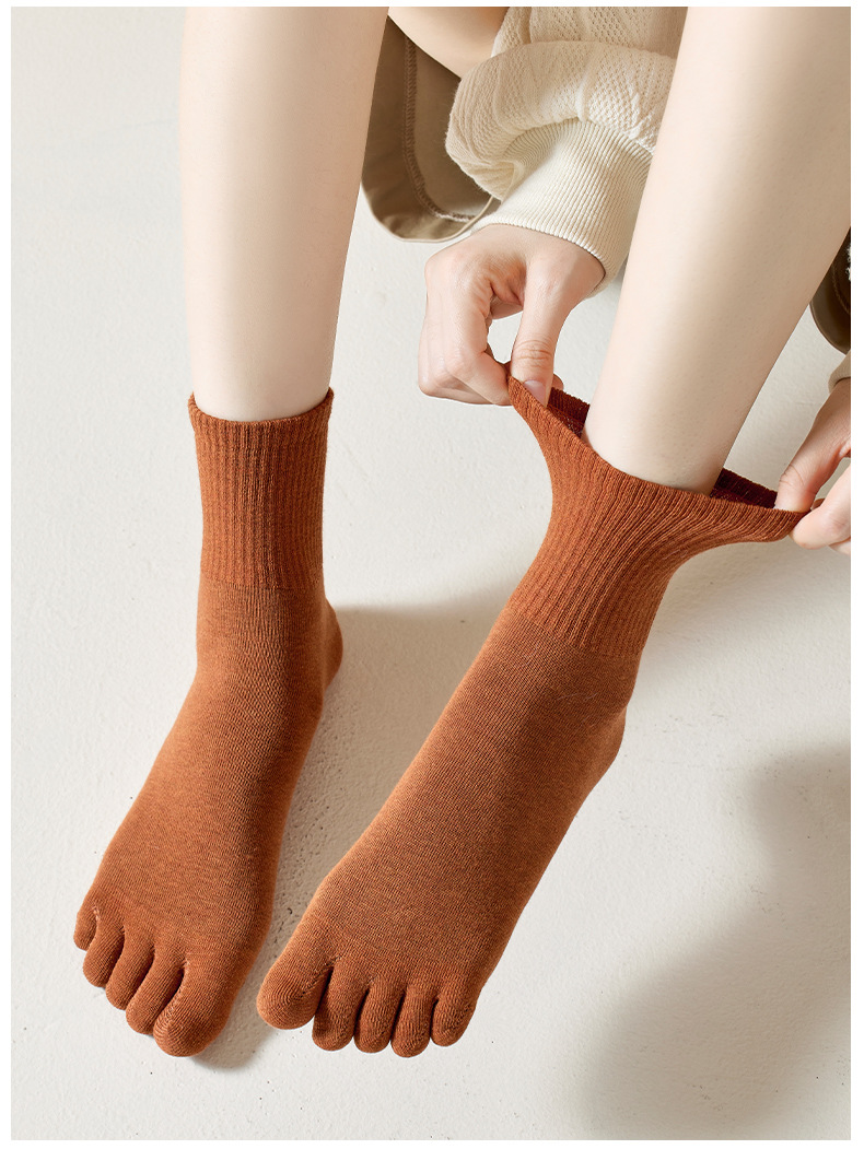 2023四季款女士纯棉五指袜吸汗无骨分趾袜抗菌消臭防摩擦全棉长袜详情15
