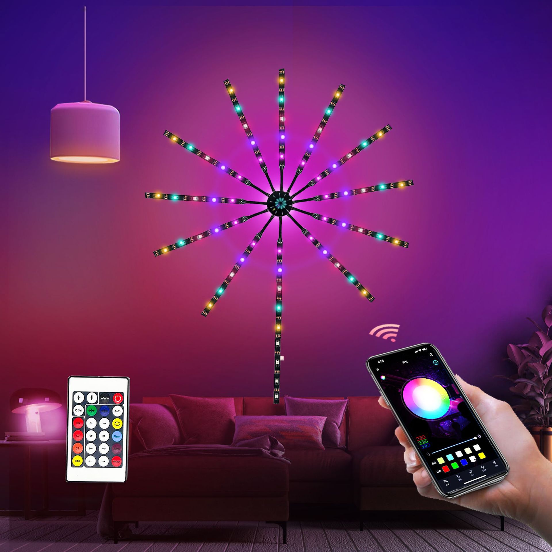 Fireworks Led Lights RGB IC Fireworks Light strip set pic 6