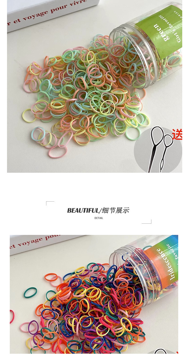 简约一次性橡皮筋女扎头发小号皮套高弹力耐用发圈加厚不伤发头绳详情4