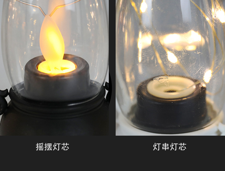 跨境批发复古马灯手提LED小油灯电子蜡烛发光小夜灯复古风灯宫灯详情6