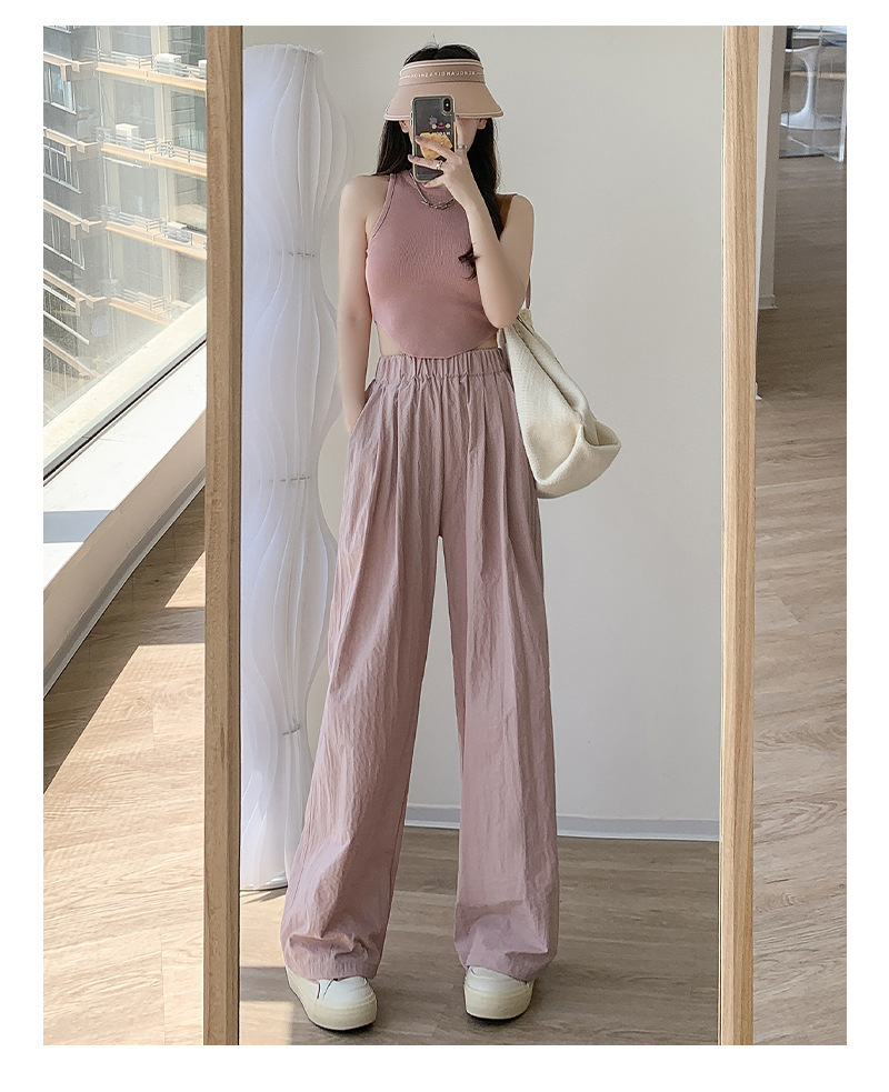 Autumn wide-leg pants for women, spring and autumn pleated laid-back style floor-length pants, casual pants, loose and long pants pic 35