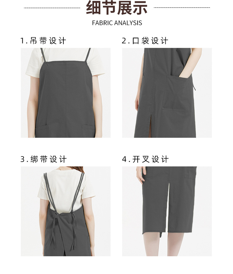 现货夏季透气全棉吊带围裙 亚马逊跨境热销防水可印logo无袖罩衣详情10