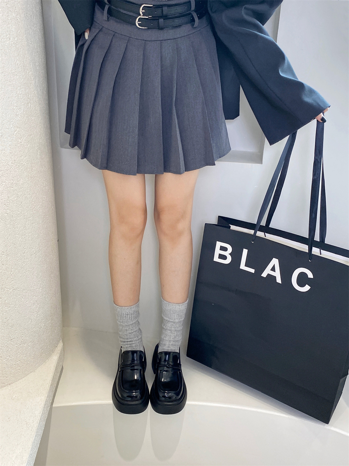 厚底松糕小皮鞋2023新款秋季单鞋女日系JK粗跟乐福鞋详情23