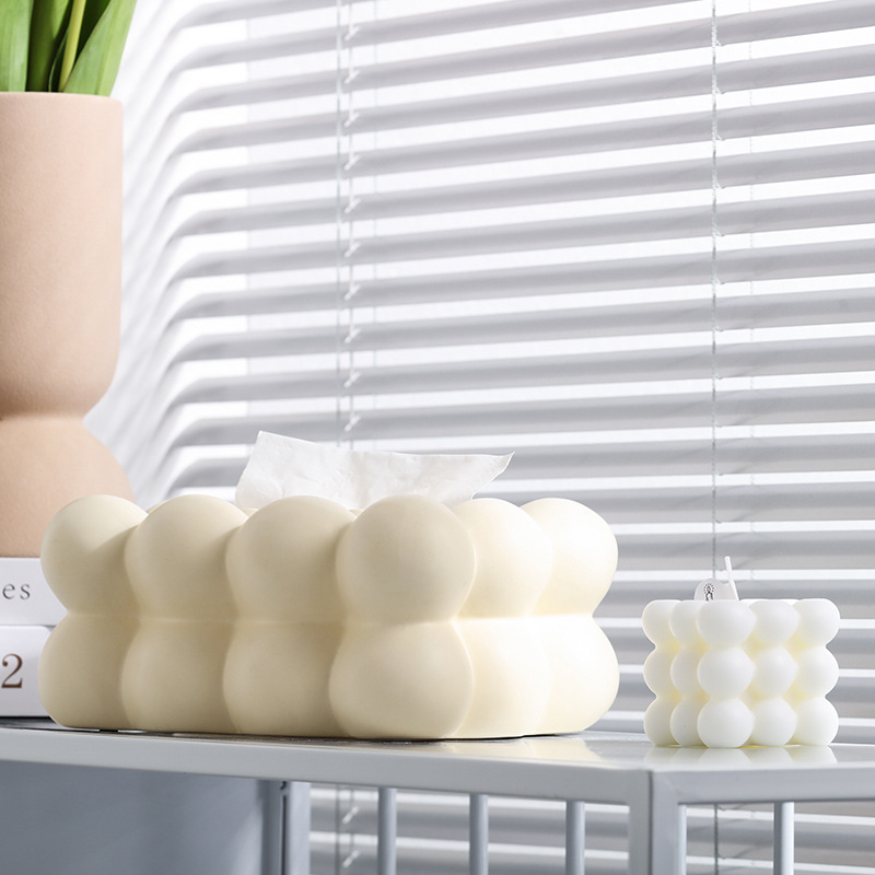 High-end and stylish ball tissue box, InS-style bedside tissue storage box, new niche minimalist ceramic paper tissue box, high appearance level, cute ball tissue box, high-end and light luxury living room coffee table, napkin decoration, tissue box for home use pic 14