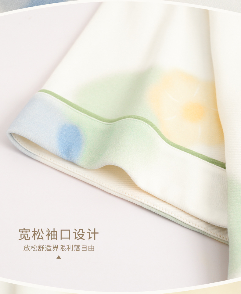 沛妍纯棉睡衣女夏季短袖七分裤中年妈妈宽松加大码全棉家居服套装详情9