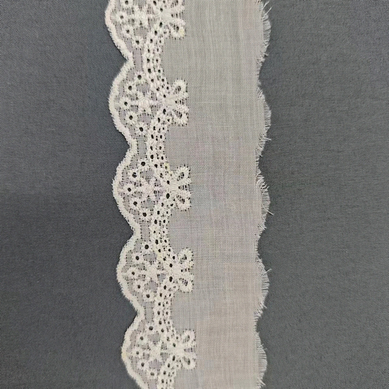 Wholesale of cotton embroidered lace, hollowed-out lace, embroidered skirt hem, clothing accessories, milk silk, perforated, barcode 2.5 pic 77