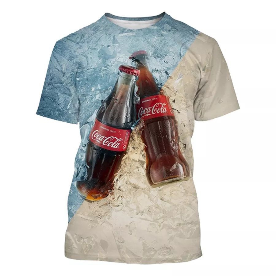 The latest summer bestseller is the Coca-Cola T-shirt with 3D digital printing, a fashionable and trendy loose short-sleeved top pic 17