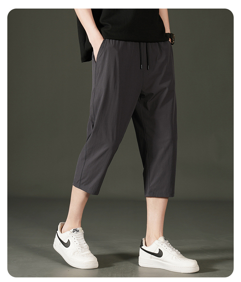 Ice Silk Seven-inch Pants for men 2024 Summer, a thin and trendy brand, loose beach pants for men, sporty and casual shorts for men pic 16