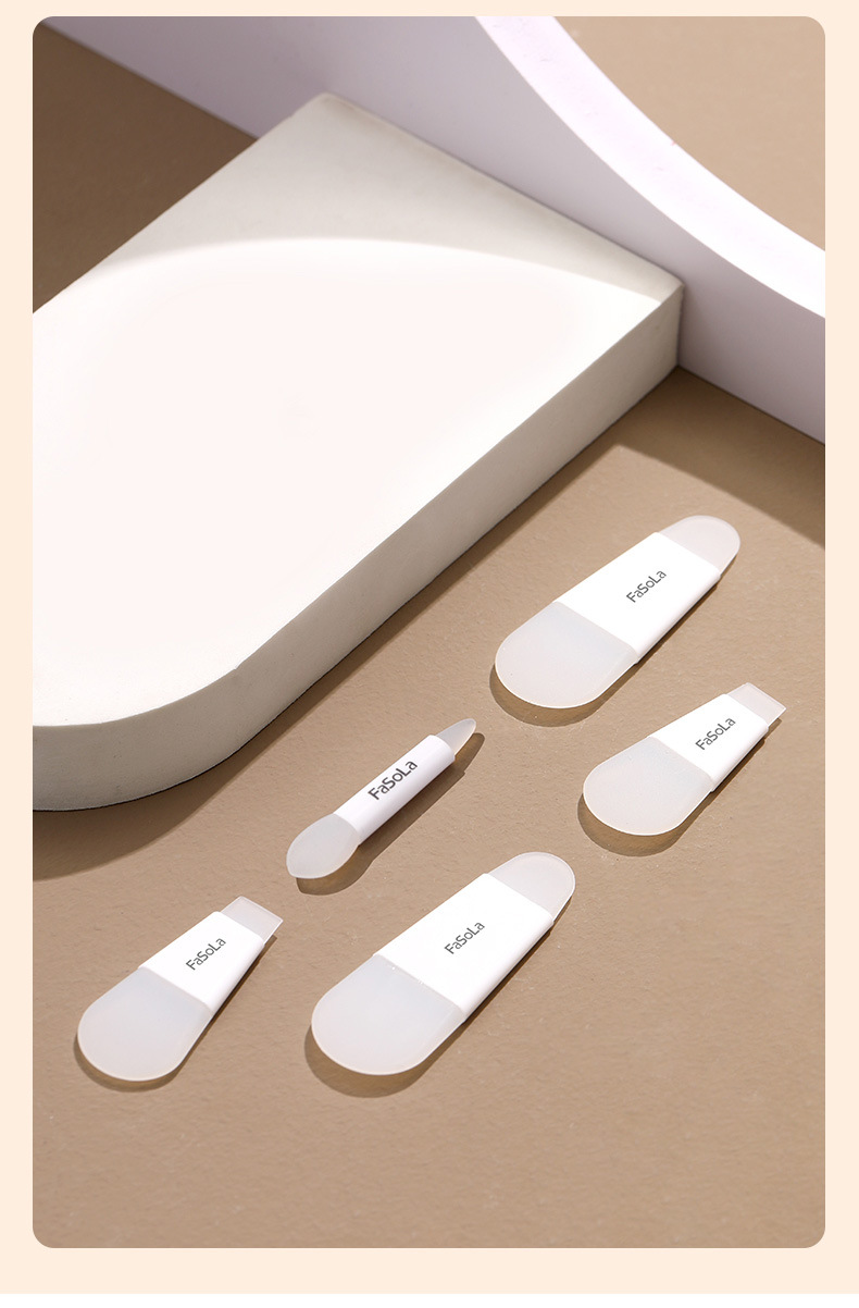 FaSoLa Portable Beauty and Skin Care Mask Lip Brush Set: Soft silicone double-head scraper brush for beauty and touch-up pic 14