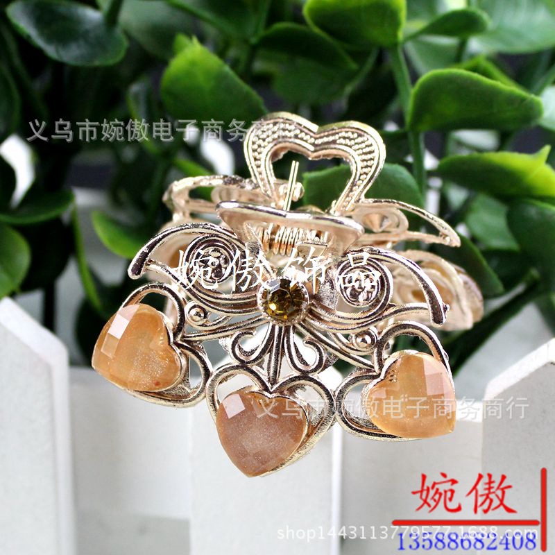 Alloy diamond-encrusted small claw clips, grab clips, hair clips, gold and silver, Yiwu two-yuan store small commodity headwear wholesale pic 46