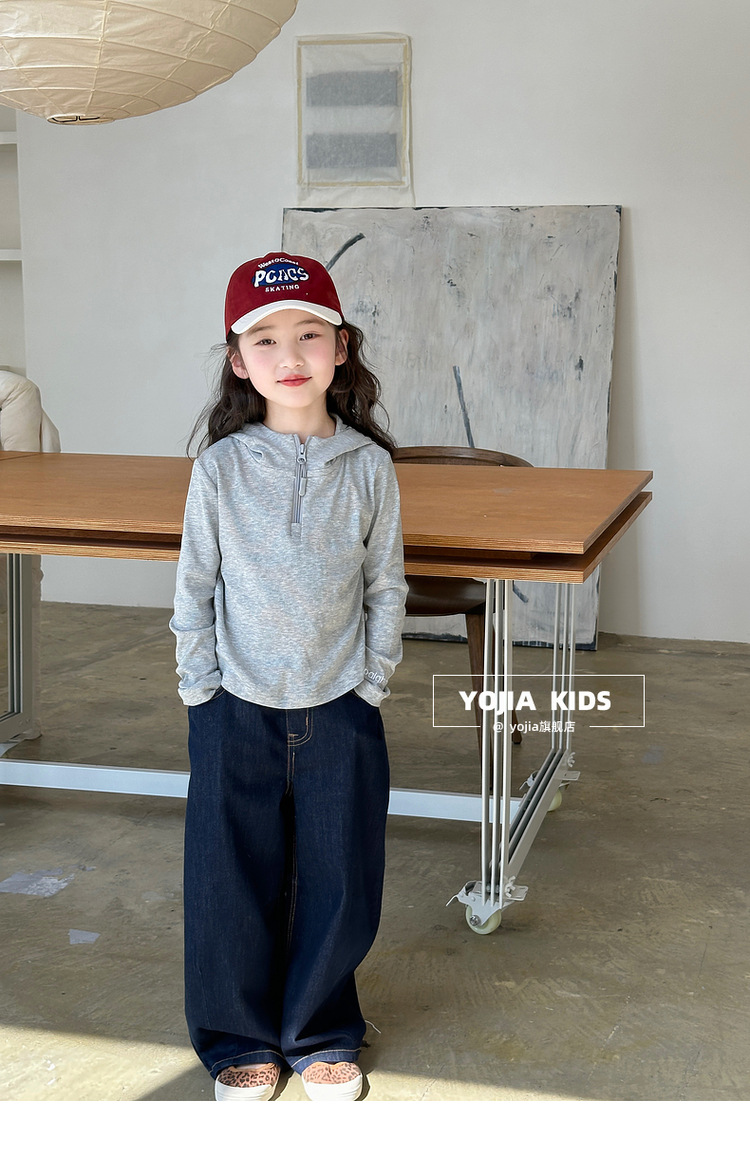 女童T恤春季2025新款韩范修身小女孩连帽上衣儿童长袖春装详情27