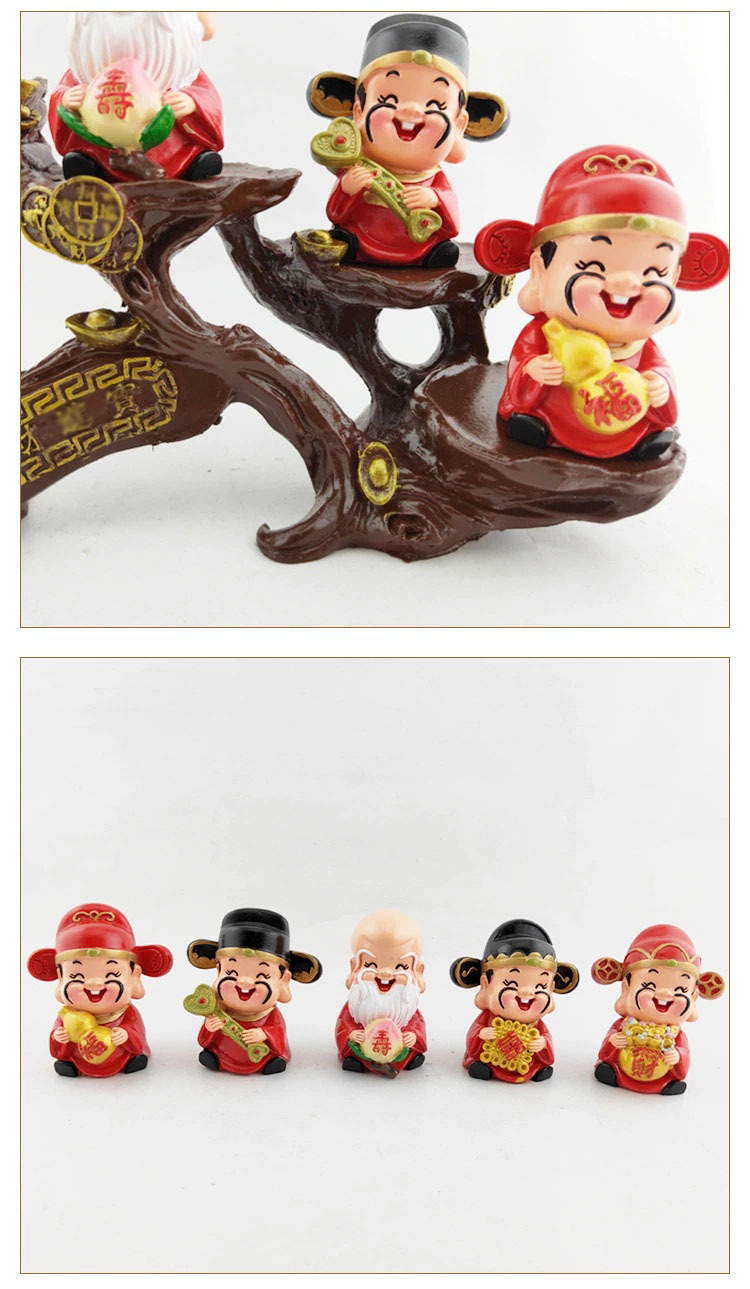 卡通财神五福财神摆件家居装饰中式商务礼品五圣君摆件财神摆设详情8