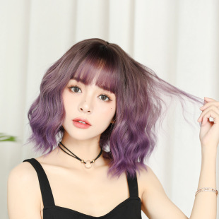 Wig wig, real human hair, natural and cute collarbone hair, Bob hairstyle, medium and long hair, wig head cover manufacturer wholesale pic 3
