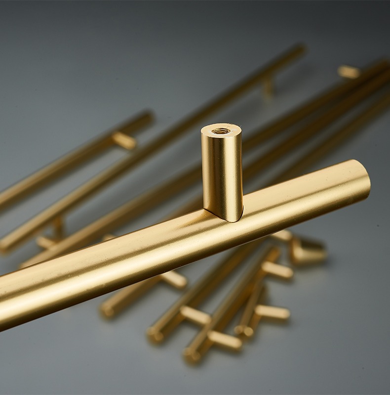 厂家批发轻奢哑黑金色抽屉橱柜衣柜门拉手柜门铝合金简约门把手详情25