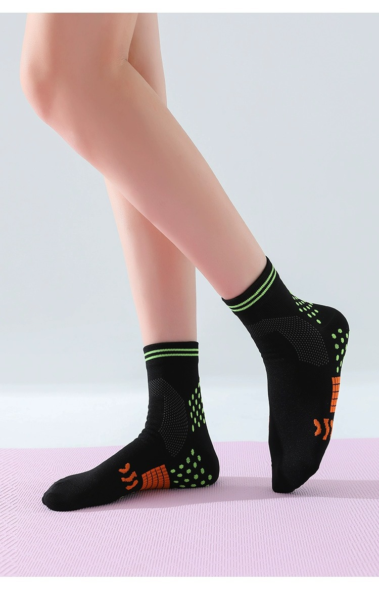 专业中筒运动篮球防滑跑步锦纶无骨缝头羽毛球网球瑜伽袜子大码女详情9