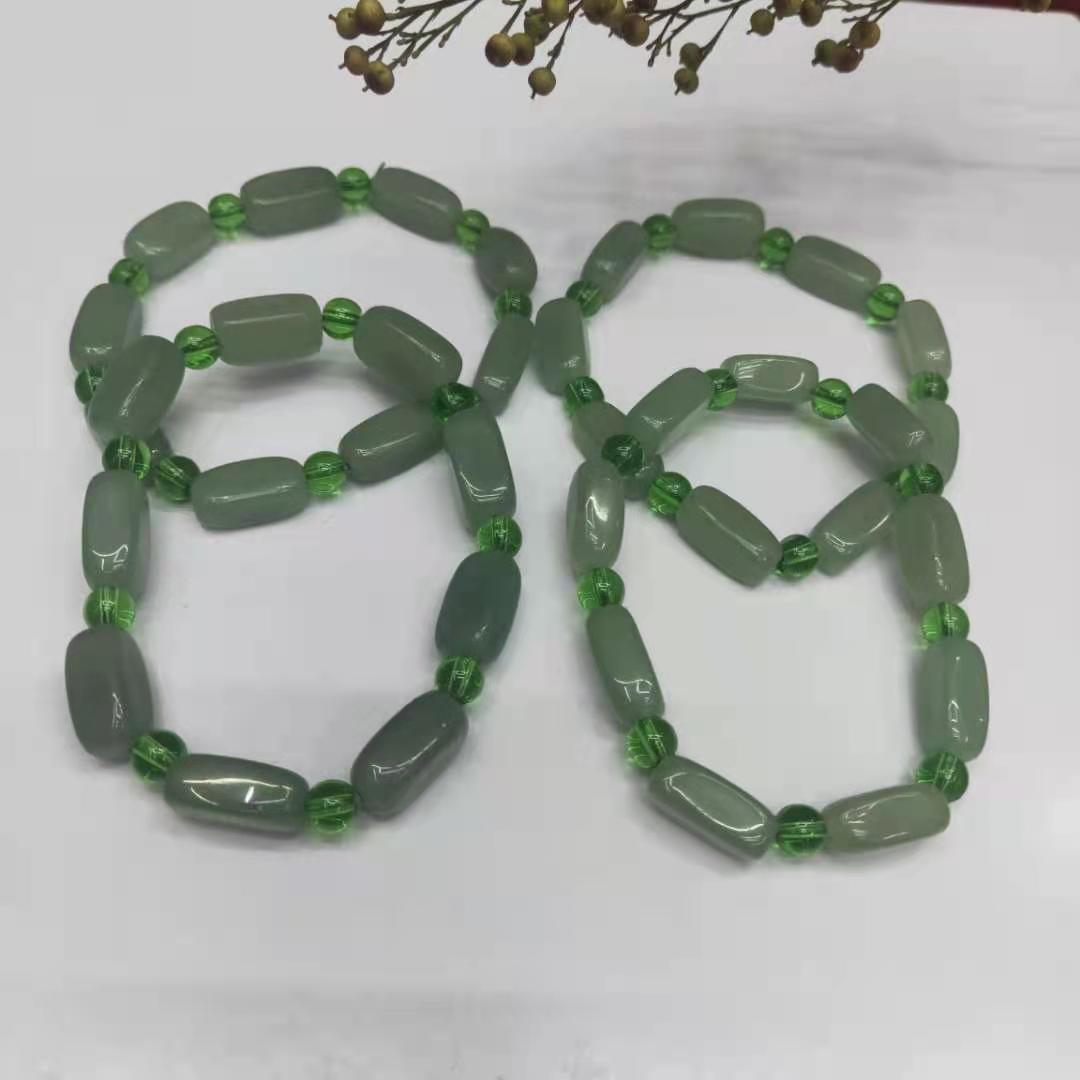 Factory wholesale of natural Dongling jade rectangular irregular combination bracelets, diy green Dongling bracelet jewelry and accessories pic 10