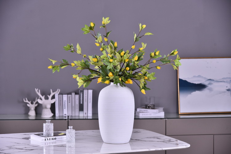 Factory direct sales of artificial hibiscus, modern and simple living room and hotel floor-standing artificial flowers wholesale, artificial roselle pic 24