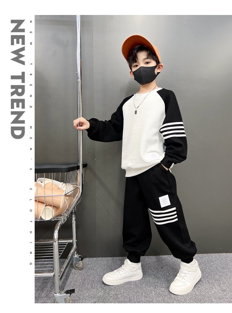 儿童装男童卫衣套装春秋款2024新款春季中大童运动春装男孩帅气潮详情17