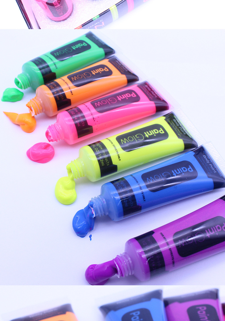 跨境彩色软管装乳膏化妆脸彩化妆舞会万圣节环保人体彩绘用品详情7