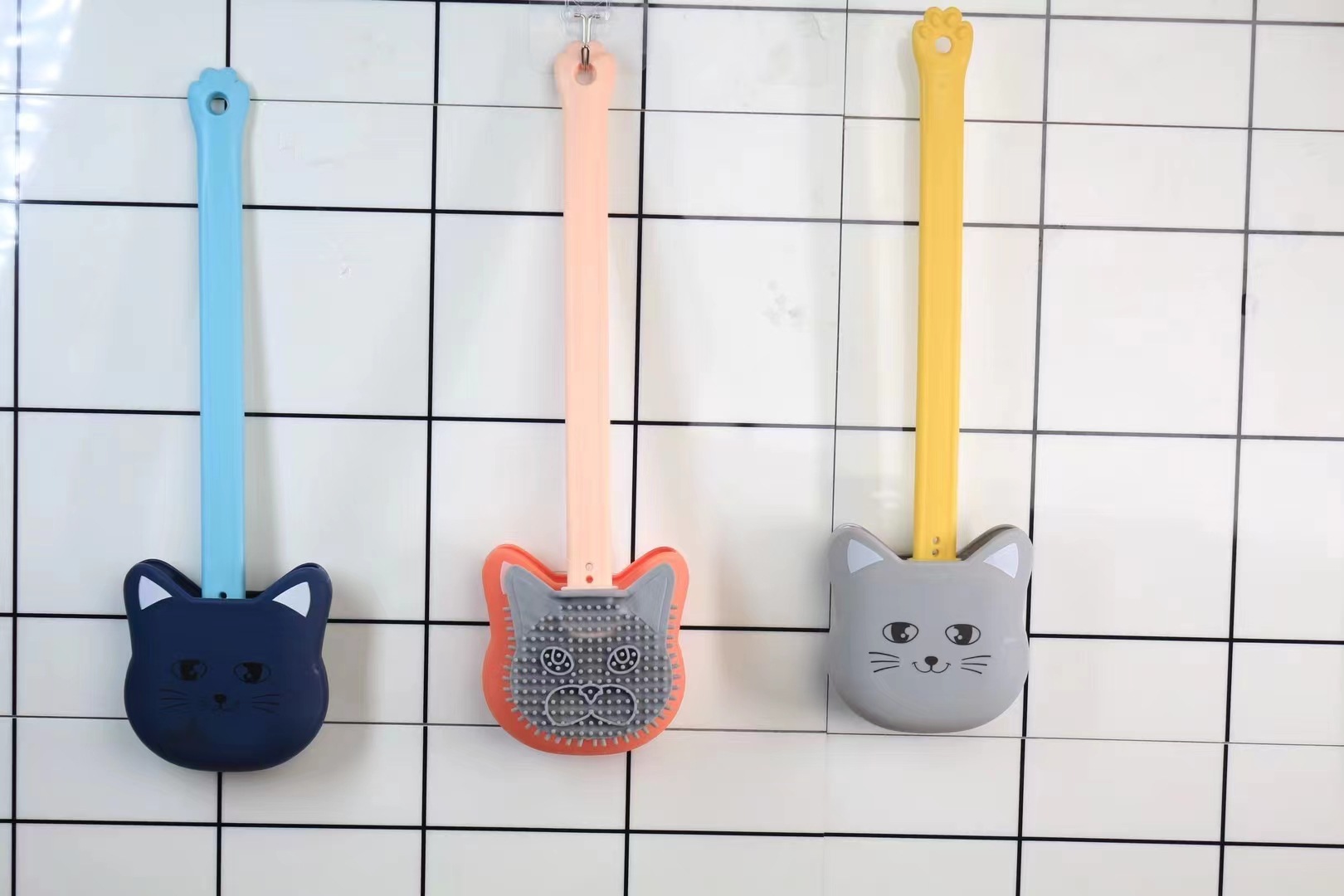 马桶刷家用无死角卫生间免打孔硅胶清洗神器挂墙式壁挂式厕所刷子详情5